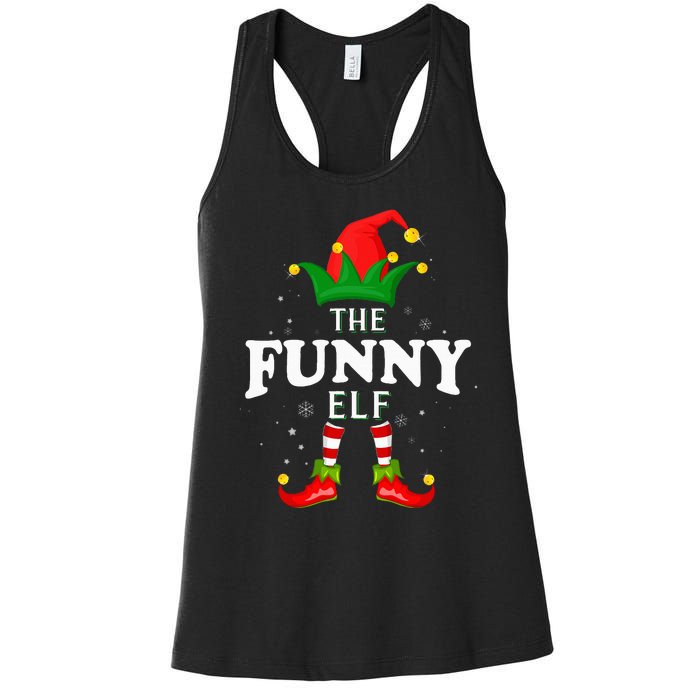 Festive Elf Family Matching Christmas Pajama Set Women's Racerback Tank