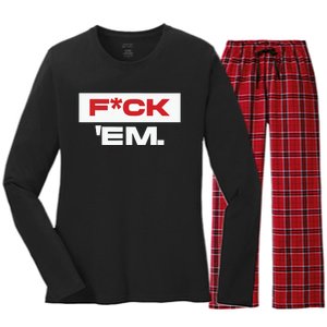 Fuck Em Women's Long Sleeve Flannel Pajama Set 