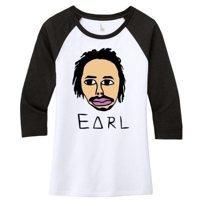 Free Earl Women's Tri-Blend 3/4-Sleeve Raglan Shirt