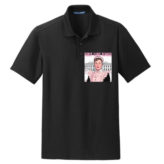 Funny Elon First Lady Elonia Cute Vintage Dry Zone Grid Polo