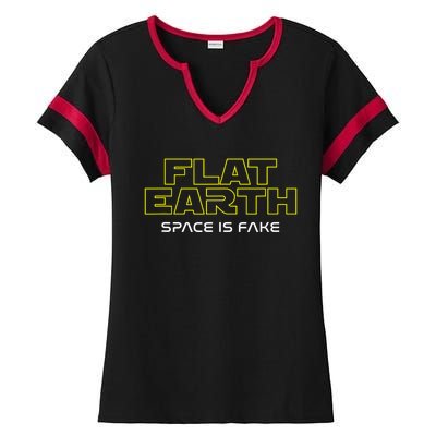 Flat Earth Ladies Halftime Notch Neck Tee