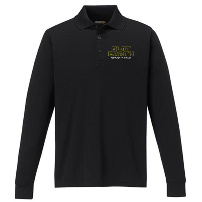 Flat Earth Performance Long Sleeve Polo