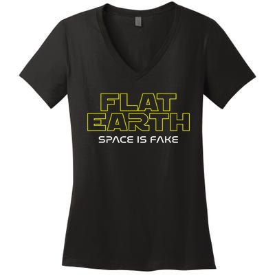 Flat Earth Women's V-Neck T-Shirt