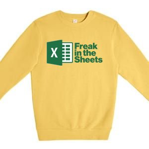 Funny Excel Freak In The Sheets Premium Crewneck Sweatshirt