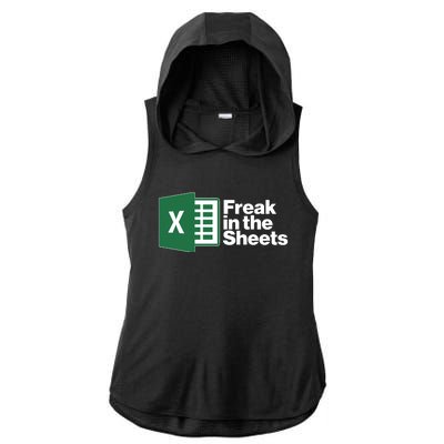 Funny Excel Freak In The Sheets Ladies PosiCharge Tri-Blend Wicking Draft Hoodie Tank