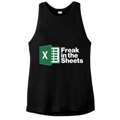 Funny Excel Freak In The Sheets Ladies PosiCharge Tri-Blend Wicking Tank