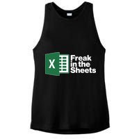 Funny Excel Freak In The Sheets Ladies PosiCharge Tri-Blend Wicking Tank