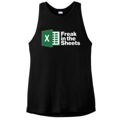 Funny Excel Freak In The Sheets Ladies PosiCharge Tri-Blend Wicking Tank