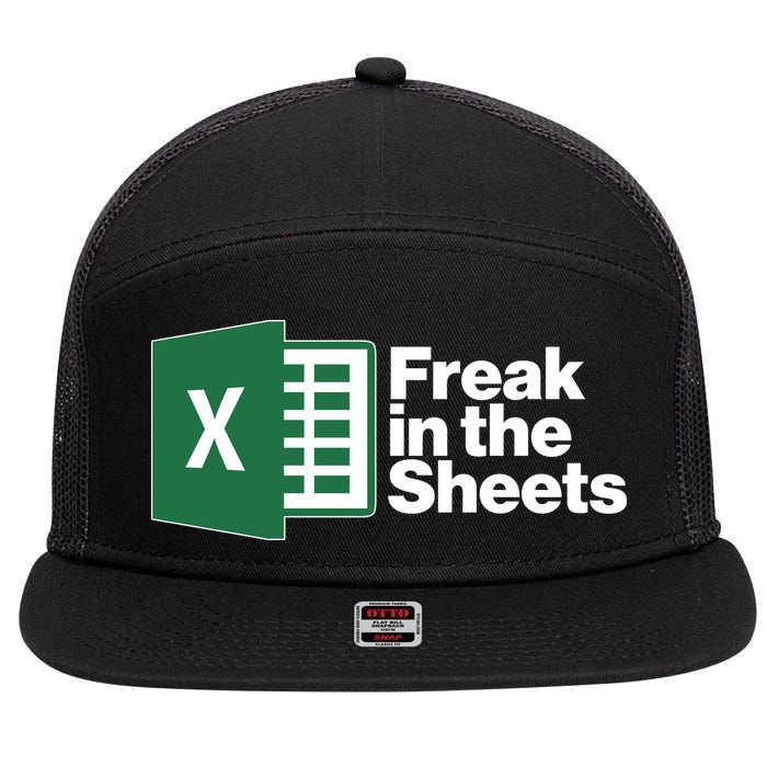 Funny Excel Freak In The Sheets 7 Panel Mesh Trucker Snapback Hat