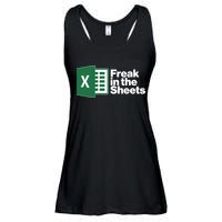 Funny Excel Freak In The Sheets Ladies Essential Flowy Tank