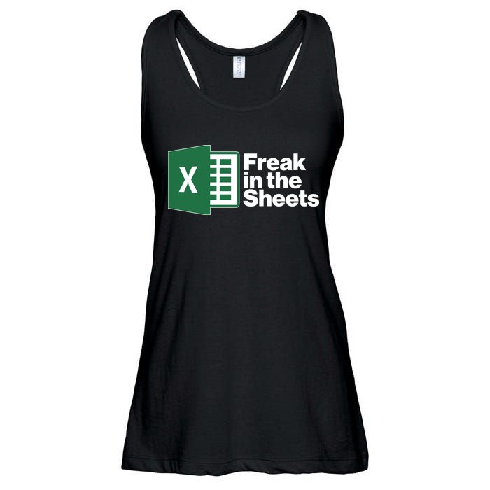 Funny Excel Freak In The Sheets Ladies Essential Flowy Tank
