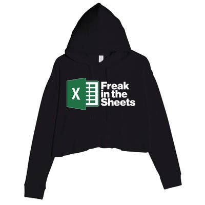 Funny Excel Freak In The Sheets Crop Fleece Hoodie