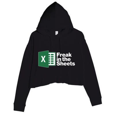 Funny Excel Freak In The Sheets Crop Fleece Hoodie