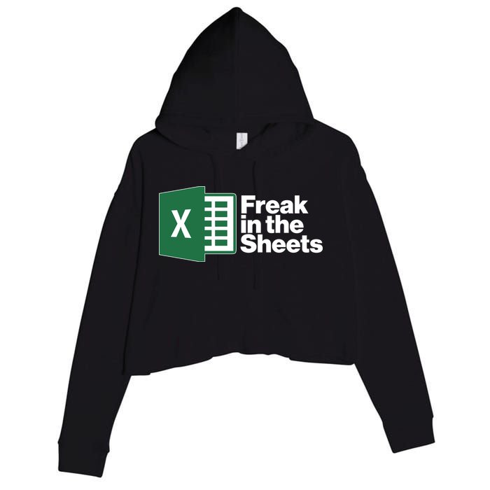 Funny Excel Freak In The Sheets Crop Fleece Hoodie