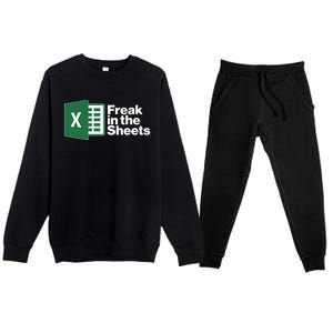 Funny Excel Freak In The Sheets Premium Crewneck Sweatsuit Set