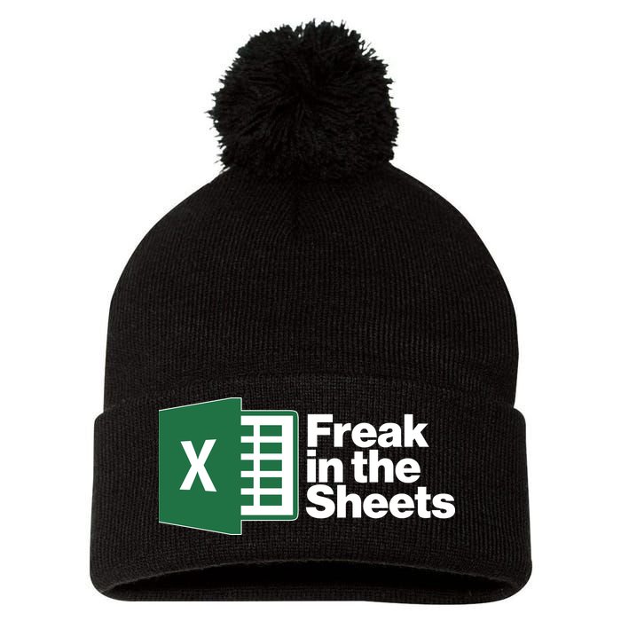 Funny Excel Freak In The Sheets Pom Pom 12in Knit Beanie