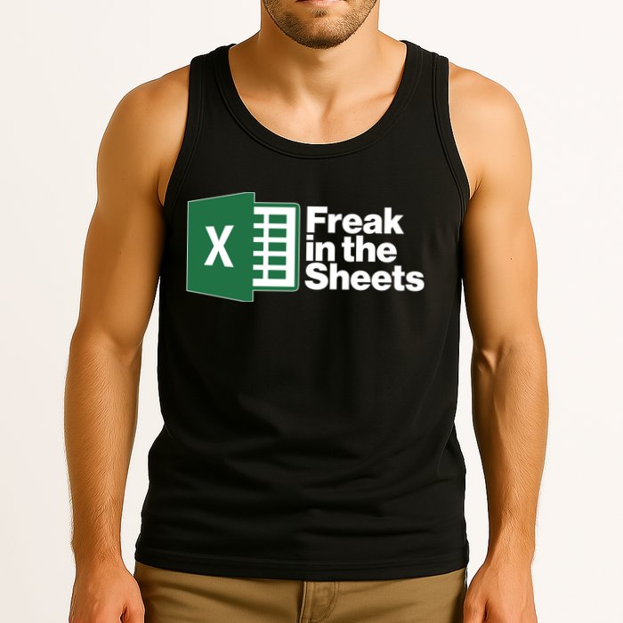 Funny Excel Freak In The Sheets Tank Top