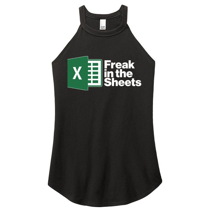 Funny Excel Freak In The Sheets Women's Perfect Tri Rocker Tank