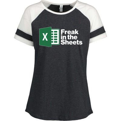 Funny Excel Freak In The Sheets Enza Ladies Jersey Colorblock Tee