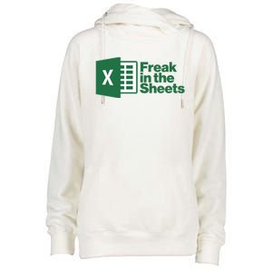 Funny Excel Freak In The Sheets Womens Funnel Neck Pullover Hood