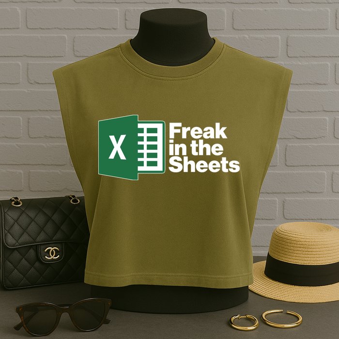 Funny Excel Freak In The Sheets Garment-Dyed Women's Muscle Tee