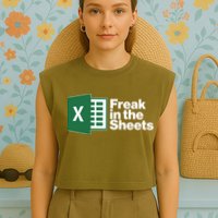 Funny Excel Freak In The Sheets Garment-Dyed Women's Muscle Tee