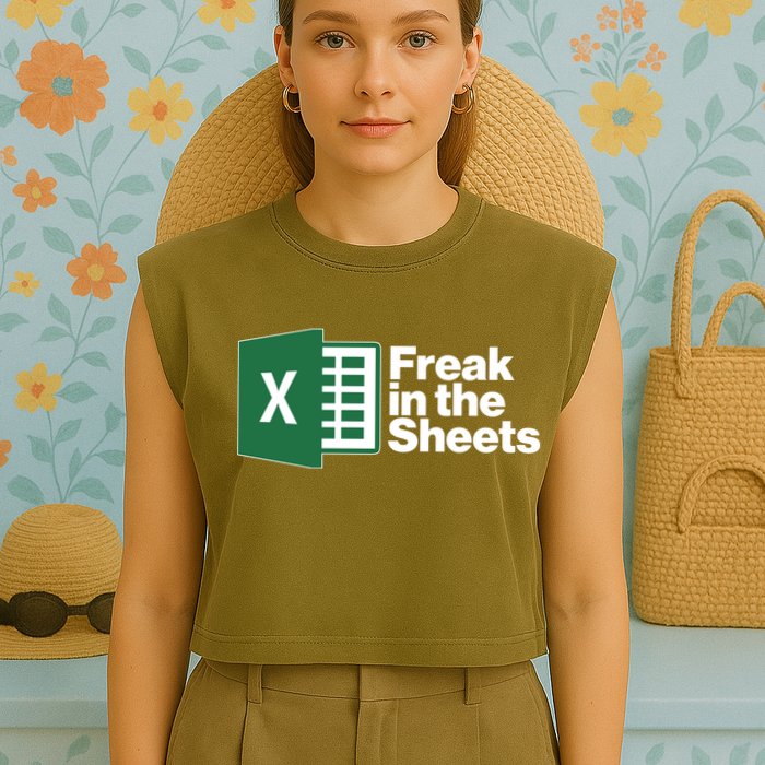 Funny Excel Freak In The Sheets Garment-Dyed Women's Muscle Tee
