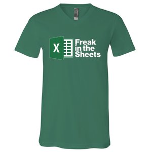 Funny Excel Freak In The Sheets V-Neck T-Shirt