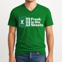 Funny Excel Freak In The Sheets V-Neck T-Shirt