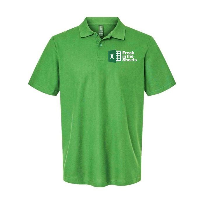 Funny Excel Freak In The Sheets Softstyle Adult Sport Polo