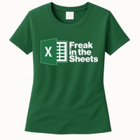 Funny Excel Freak In The Sheets Womens T-Shirt