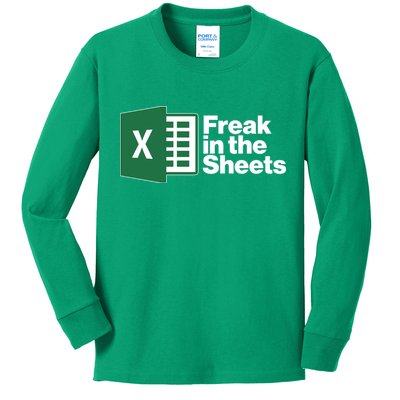 Funny Excel Freak In The Sheets Kids Long Sleeve Shirt