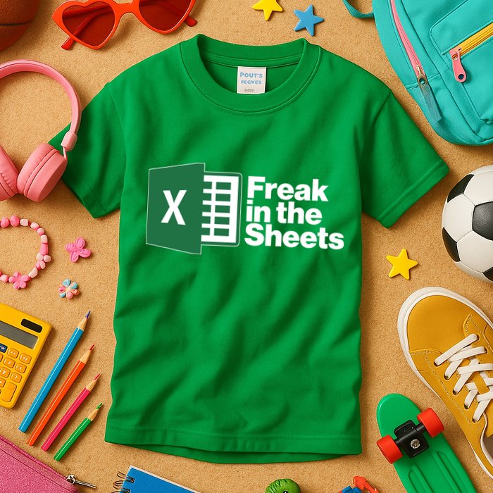 Funny Excel Freak In The Sheets Kids T-Shirt