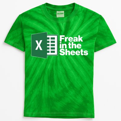 Funny Excel Freak In The Sheets Kids Tie-Dye T-Shirt