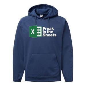 Funny Excel Freak In The Sheets Performance Fleece Hoodie