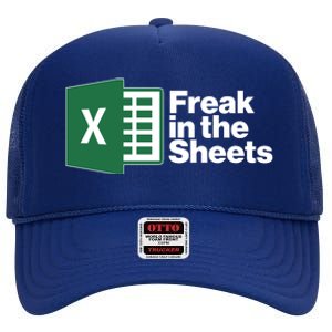 Funny Excel Freak In The Sheets High Crown Mesh Back Trucker Hat