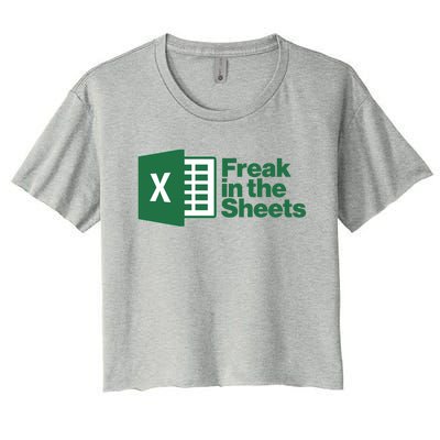 Funny Excel Freak In The Sheets Women's Crop Top Tee