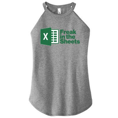 Funny Excel Freak In The Sheets Women's Perfect Tri Rocker Tank