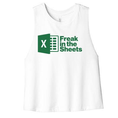 Funny Excel Freak In The Sheets Women's Racerback Cropped Tank