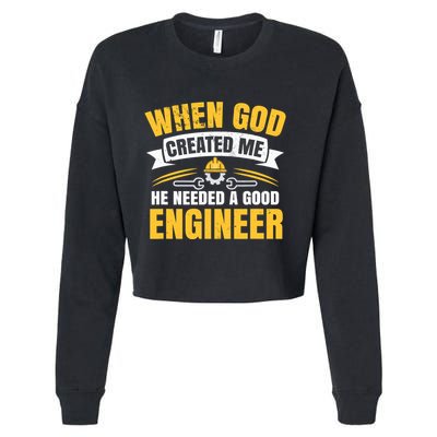 Funny Engineering Cropped Pullover Crew