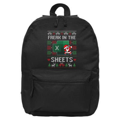 Funny Excel Freak In The Sheets Spreadsheet Ugly Christmas 16 in Basic Backpack