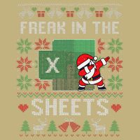 Funny Excel Freak In The Sheets Spreadsheet Ugly Christmas Button