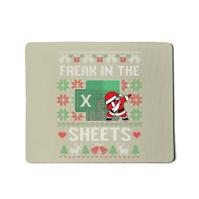 Funny Excel Freak In The Sheets Spreadsheet Ugly Christmas Mousepad