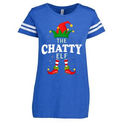 Festive Elf Family Matching Christmas Pajama Set Enza Ladies Jersey Football T-Shirt