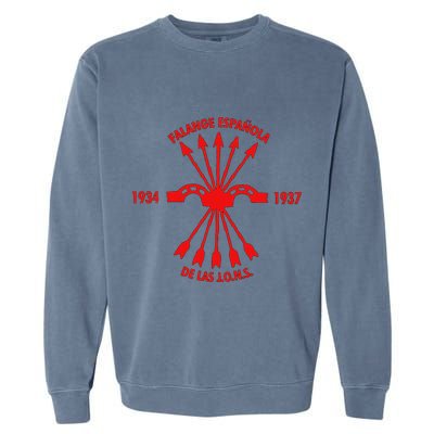 Falange EspañOlaspanish Falanx Front Side Garment-Dyed Sweatshirt