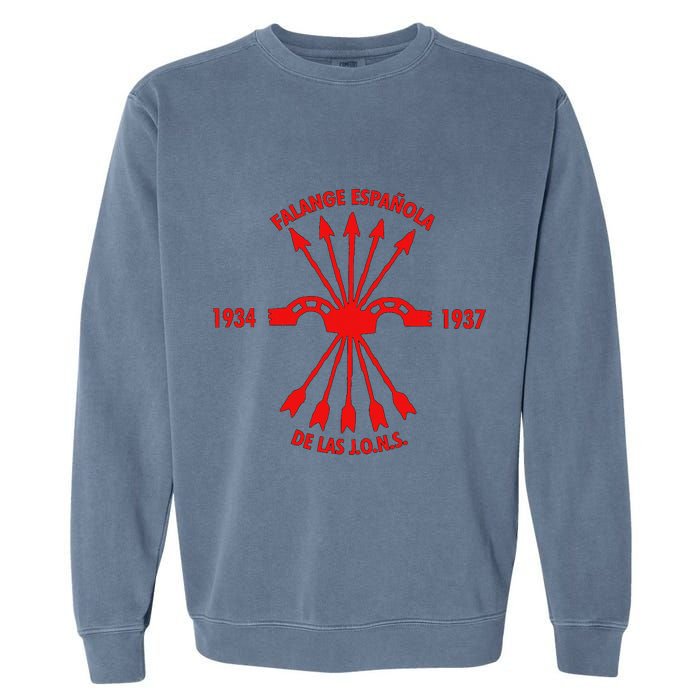 Falange EspañOlaspanish Falanx Front Side Garment-Dyed Sweatshirt