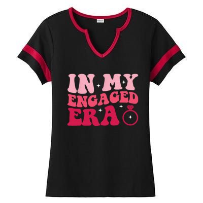 Funny Engagement Fiance In My Engaged Era Bachelorette Party Ladies Halftime Notch Neck Tee