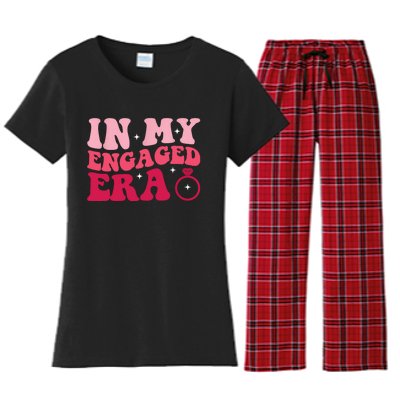 Funny Engagement Fiance In My Engaged Era Bachelorette Party Women's Flannel Pajama Set