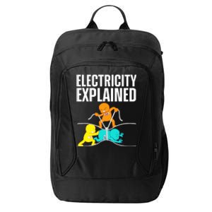 Funny Electrician For Electricity Engineer Nerd City Backpack