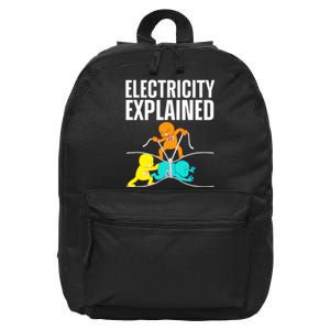 Funny Electrician For Electricity Engineer Nerd 16 in Basic Backpack